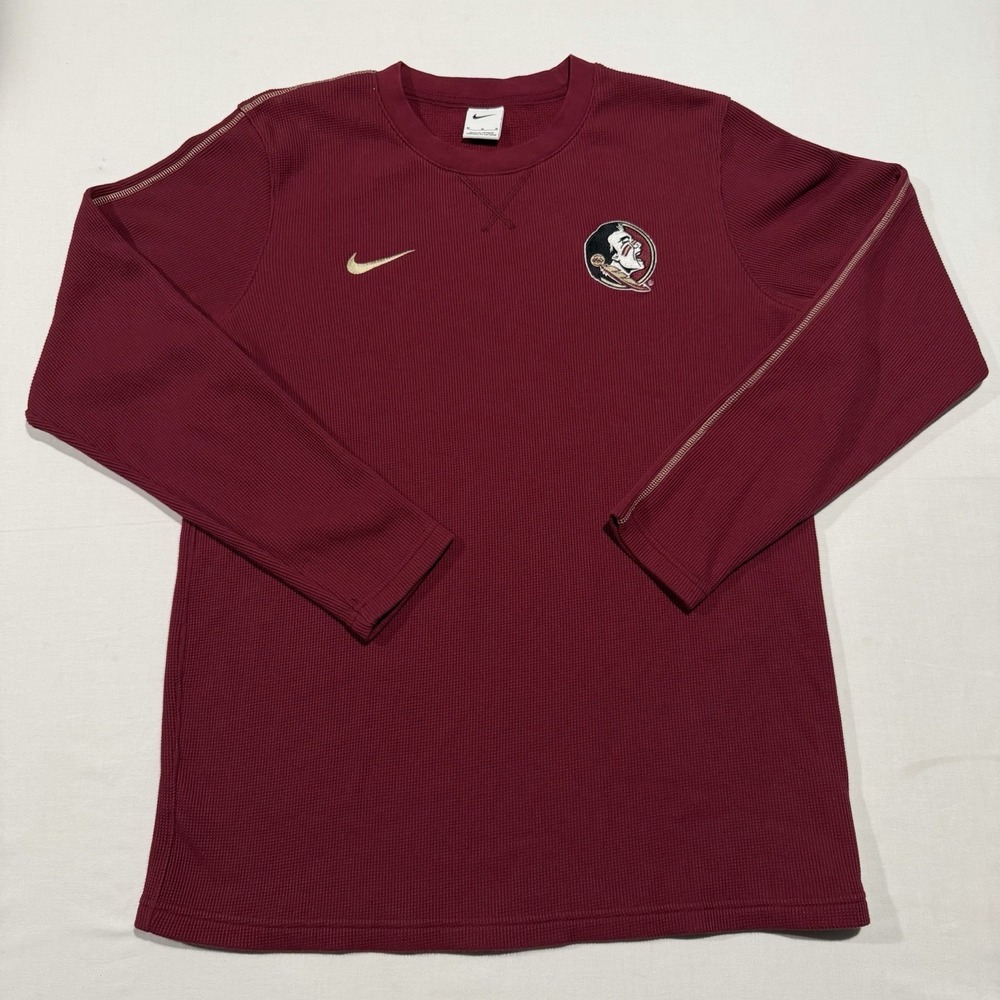 Nike Florida State Seminoles FSU Thermal Waffle Crewneck Shirt Men's M 2020